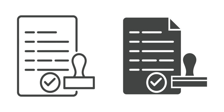 Permit Icons Vector Template, Clean and Minimal Design, Representing Official Approval