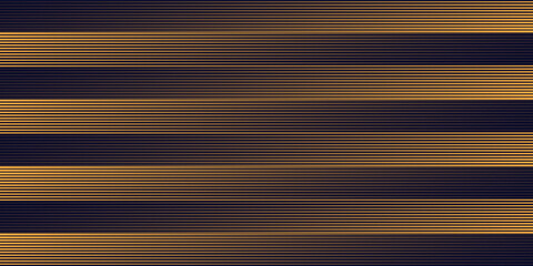 Obraz premium Navy blue abstract background with halftone golden lines delicate pattern. Small light spot box. Curve line, cosmic galaxy space. Festive BG for social media, birthday party invitation.eps,10