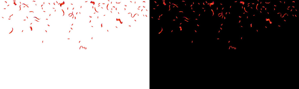 red confetti chaotic pieces energy vibrant motion celebration party festival background streamers raster