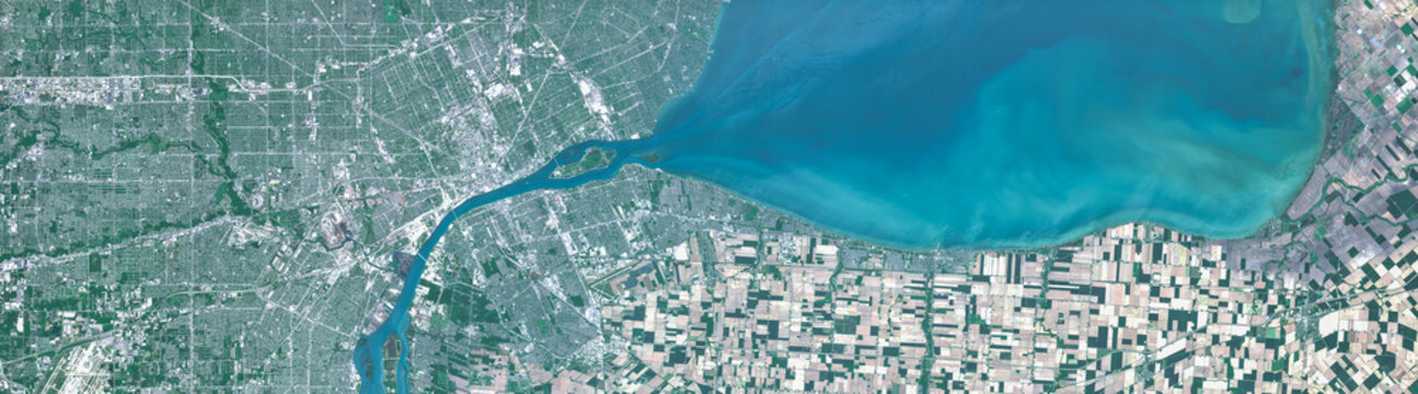 USA, Detroit in the Midwest United States, Satellite View