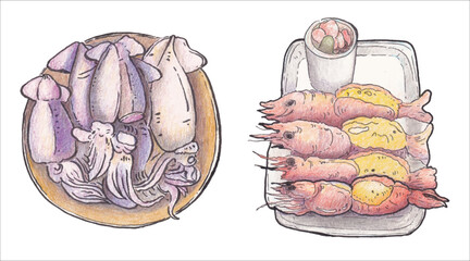 Food Watercolor Element Natural Food Concept