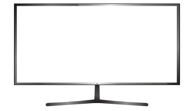 4K TV Flat Screen lcd,Oled,Plasma, Realistic 3D Model White Blank Monitor Display Mockup,Empty Television Template Wide flatscreen Monitor hanging on the wall,Design element for Catalog,Web Site