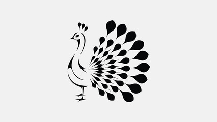 Black peacock vector icon