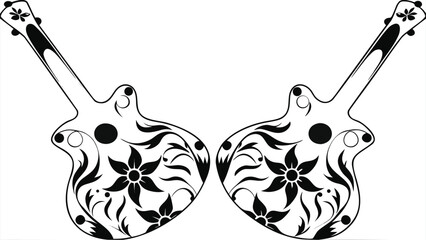 Vector illustration of decorative guitar headstocks