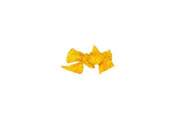 Naklejka premium Crunchy Chili Chips in Triangle Shapes Isolated on Transparent Background, Spicy Savoury Snack PNG