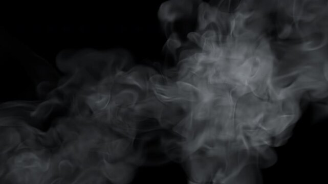 Part 2 - Realistic Thin Vapor Plume Expanding Over Screen, 4K Transparent Overlay Alpha Chanel.