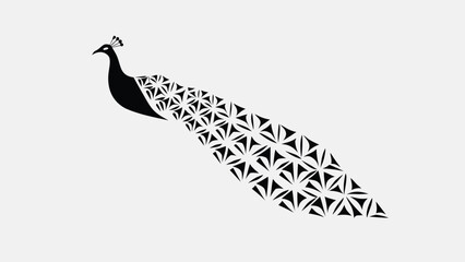 Geometric peacock vector illustration