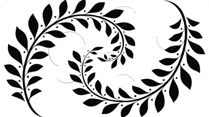 Black Laurel Wreath Vector Illustration