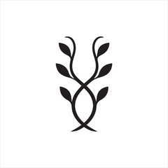 Obraz premium Silhouette intertwined floral design element for decoration and ornamental usage Vector illustration