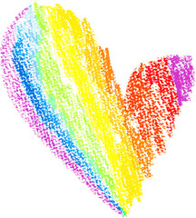 Chalk Drawn Rainbow Heart Child Illustration