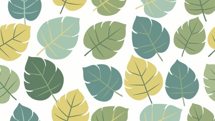 Seamless Botanical Leaf Pattern Illustration for Nature-Inspired Designs and Backgrounds