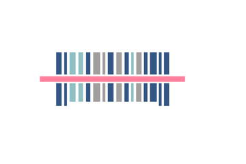 Vertical bars in various colors create a pattern with a horizontal line across the middle during a design process