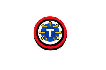 Obraz premium Symbol of a company or organization representing its brand identity with a circular design and bold colors