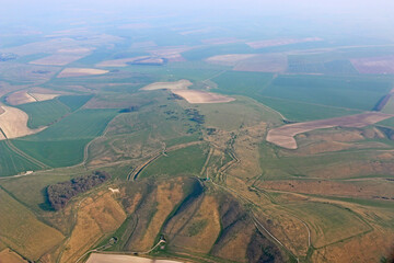 Cherhill white horse and Oldbury castle in Wiltshire	