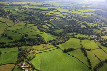 Fototapeta premium Aerial view of the fields of North Devon , England