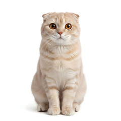 Obraz premium “Beautiful Domestic Cats on a Clean White Background – Different Cat Breeds with Names, Isolated Studio Portraits”