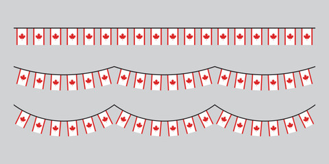 Fototapeta premium Seamless Canada Flag Party Bunting Border Background – Flat Design Illustration