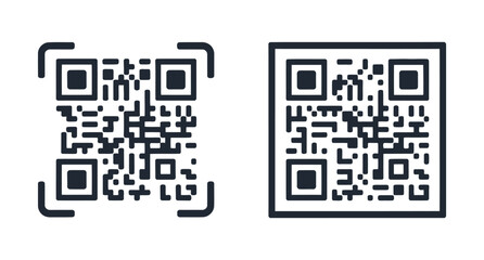 Fototapeta premium Scan QR Code Icon Vector Illustration, Digital QR Code Scanning, Smartphone Payment, QR Code Symbol, Representing Mobile Technology and Digital Transactions Concept.