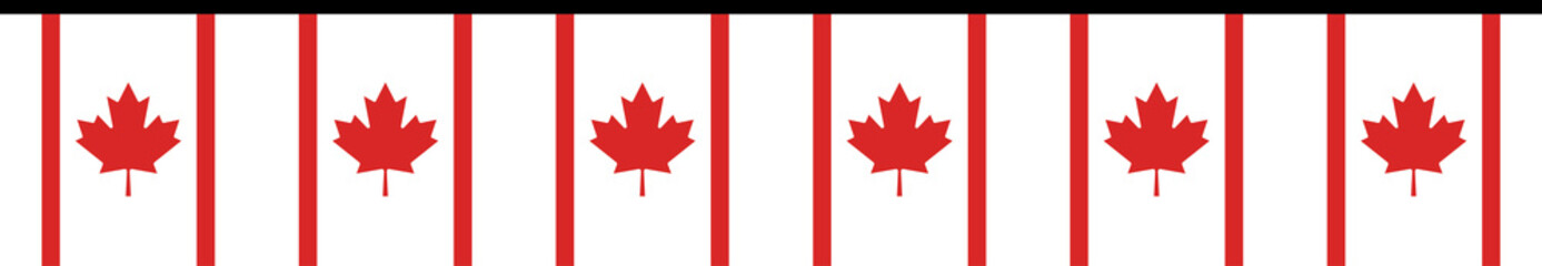 Fototapeta premium Seamless Canada Flag Party Bunting Border Background – Flat Design Illustration