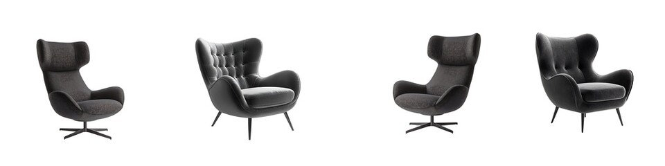 Fototapeta premium Set of armchair isolated on transparent background