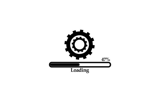 System update and processing bar icon isolated . Updating bar icon and updating software.Glowing neon operating system on a white background,video animation.