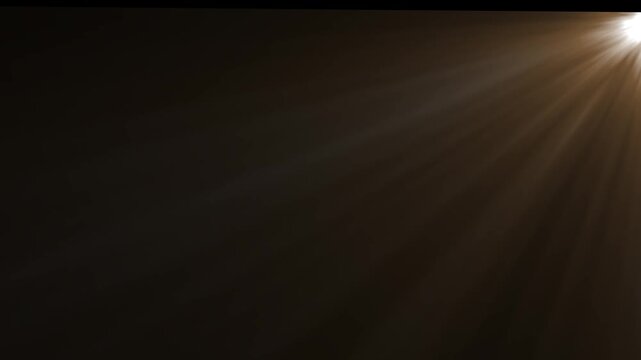Isolated white light rays animation. Shine or sun effect on black screen. Glitter, shiny,animation video.