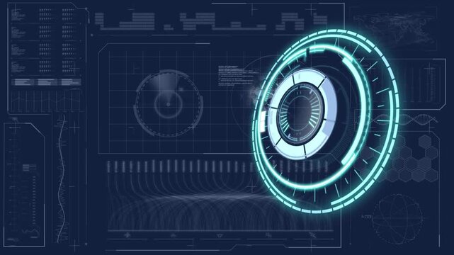 Animation of scan scoping over data processing on navy background