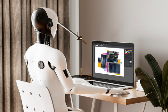 3D robot using digital design tools at workspace