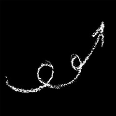 Hand Drawn Chalk Freehand Arrow on Chalkboard Background