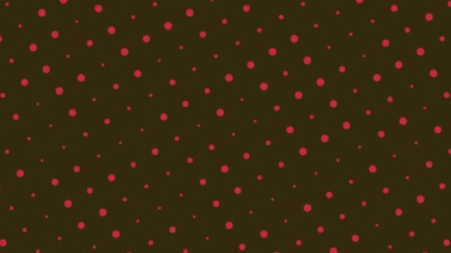 Dark brown background with a repeating pattern of small, evenly spaced pink polka dots.
