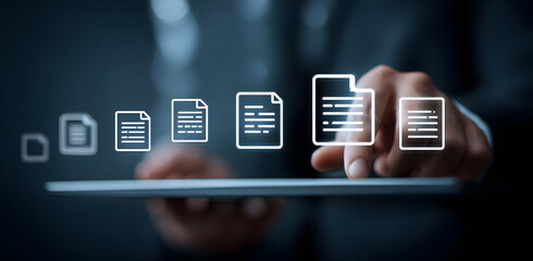 Handheld tablet computer operating file icon