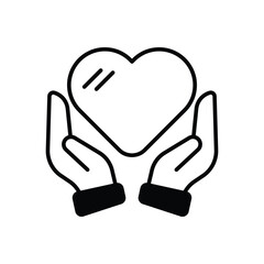Heart Hands vector icon