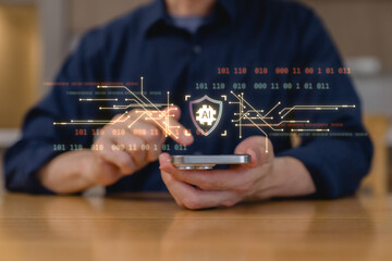Cybersecurity login interface with username and password fields projected above digital tablet. Data protection, privacy, and secure access concept in modern technology environment.