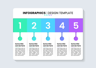 Infographic template. Banner with numbers and 5 steps