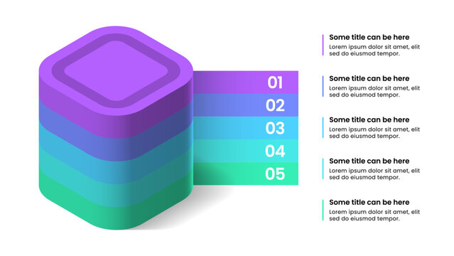 Infographic template. 5 layers with numbers and text