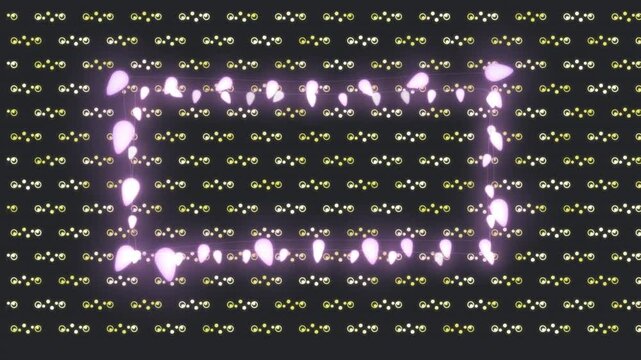 Animation of light frame over shapes floating