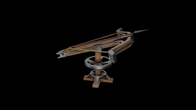 Ballista Siege Weapon 3D Render &ndash; Detailed Ancient Military Crossbow for Historical and Educational Use