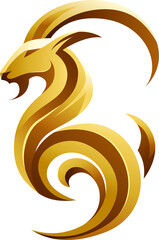 Fototapeta premium Golden Goat Luxury Logo Illustration