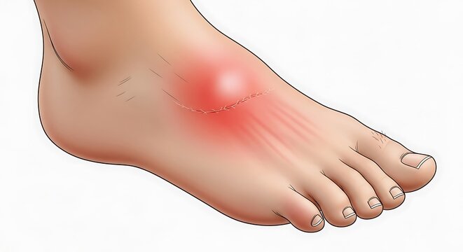 Gout Inflammation - A Visual Guide to Foot Pain and Swelling.