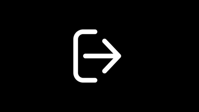 Logout exit arrow animation video