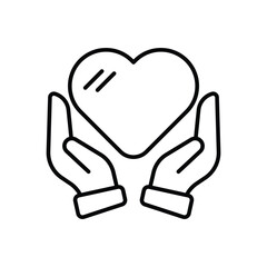 Heart Hands vector icon