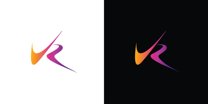 modern and unique VR initials logo design