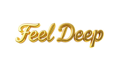 Fototapeta premium Feel Deep golden text effect, lettering