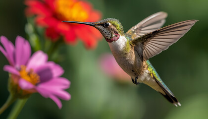 Fototapeta premium Graceful Hummingbird in Flight, hummingbird, bird