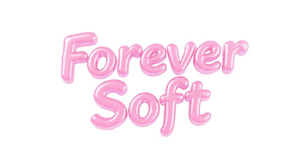 Forever Soft text effect in pink balloon style