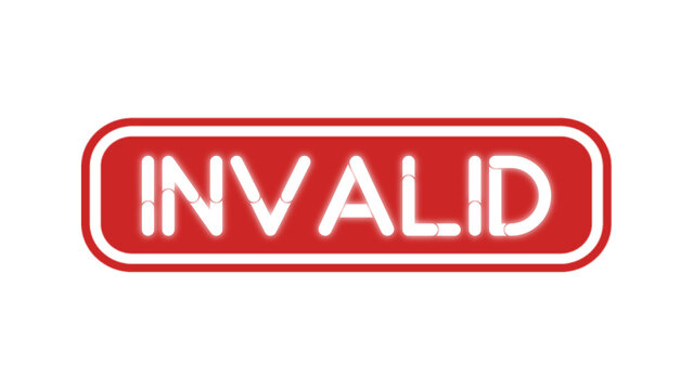 Invalid Red Rubber Stamp Text for Incorrect Data Rejected Forms and Business Documentation