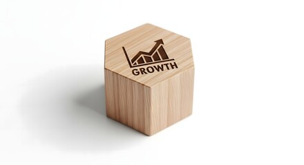 Fototapeta premium Business Growth Success Icon On Wooden Block
