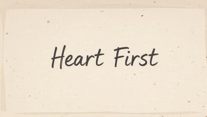 Heart First message on textured paper