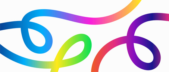 Fototapeta premium Vibrant rainbow colored swirling lines on white background