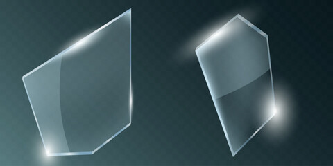 Abstract Gray Glass Fragments with Light Highlights